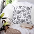 thumbnail image 3 of 18x18 Pillow Covers Set of 2, Black Coastal Throw Pillow Covers Decorative Couch Cushion Case, Coral Starfish Seaside Summer Beach Microfiber Square Pillowcases for Bedroom Car Living Room, 3 of 7