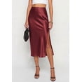 thumbnail image 3 of PRETTYGARDEN Womens Satin Skirt Summer Silk Business Casual High Waisted A Line Flowy Work Wedding Cocktail Midi Skirts, 3 of 8