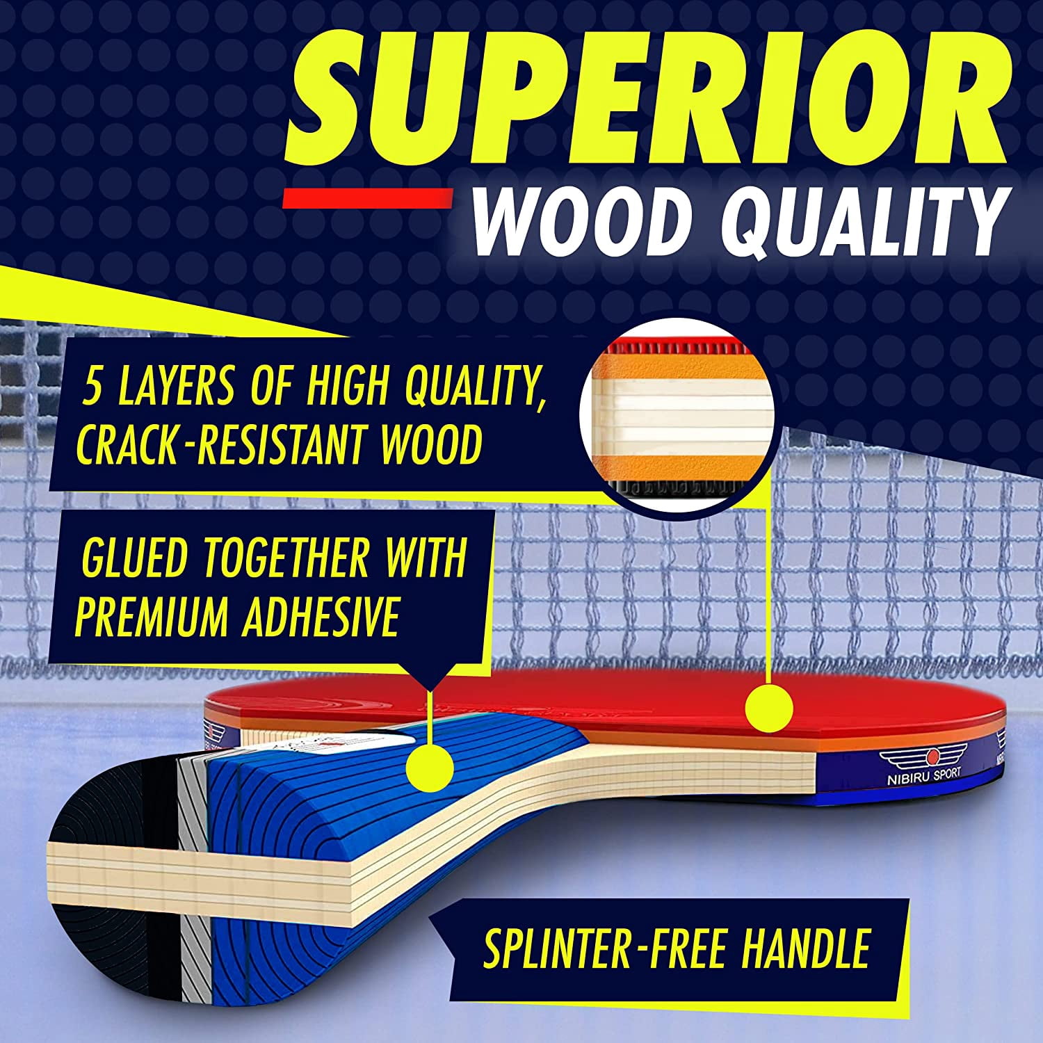 Professional Ping Pong Paddle Sets - 2 Player or 4 Player Table Tennis Paddles, Retractable Net, Pingpong Balls and Carry Bag Storage Case - Table Tennis Equipment & Ping Pong Accessories