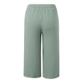 thumbnail image 6 of Bloomae Cotton Linen Capri Pants for Women 2026 Summer Lightweight Casual Plus Size Capris Loose Wide Leg High Waisted Drawstring Croped Pants with Pockets, 6 of 7