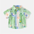thumbnail image 2 of Ruyang Short Sleeved Tie Dye Print Lapel Shirt for Toddler Boys Hawaiian Print Button Down Beach Tops Cute Summer Clothes, 2 of 8