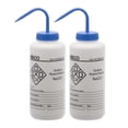 thumbnail image 2 of 2PK Wash Bottle for Sodium Hypochlorite (Bleach), 1000mL - Labeled with Chemical Information & Safety Information (1 Color) - Wide Mouth, Self Venting, Low Density Polyethylene - Eisco Labs, 2 of 3