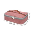thumbnail image 2 of Uxcell 11"x8"x3" Insulated Lunch Bags Reusable Food Containers Bag Flat Bento Bags Pink, 2 of 6