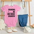thumbnail image 3 of Grandma Plus Me Is One Broke Grandpa Romper Boys or Girls Infant Baby Brisco Brands 24M, 3 of 6