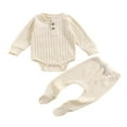 thumbnail image 2 of Baby Boy Girl Winter Clothes Toddlers Ribe Warm Rompers and Wrap Feet Pants Set, 2 of 7