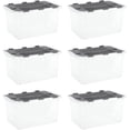 thumbnail image 2 of Clear Storage Boxes with Lids  Quart Plastic Container Bins for Organizing  Stackable Crates     Non   Odor   Organizers for Home  Office and Dorm  Pack, 2 of 6