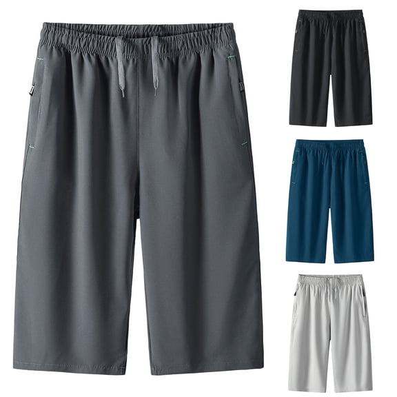 JoveMarine Men's Quick Dry Casual Shorts Loose Fit Breathable Summer Pants for Outdoor Sports and Daily Wear Basic Style Black L