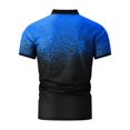 thumbnail image 5 of ZVNAΖH Men's Short Sleeve Polo Shirt, Casual Gradient Print 3 Button Collar Tops Summer Lightweight Breathable Shirts for Golf, Vacation & Everyday Use, 5 of 5