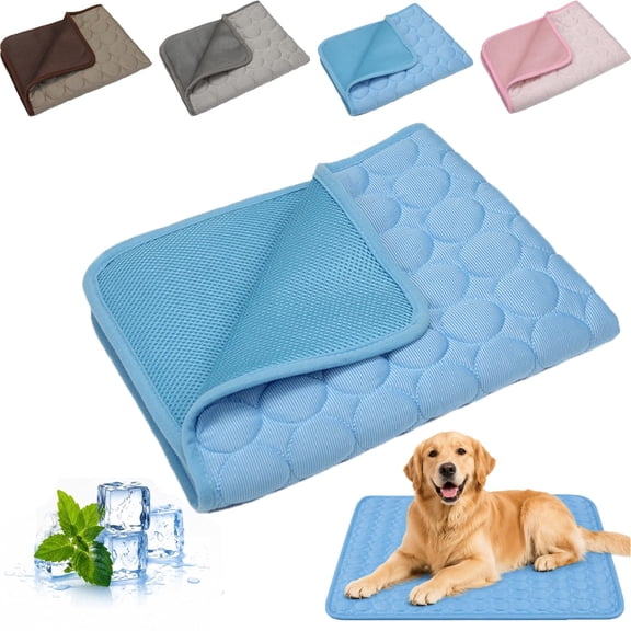 Dog Cooling Mat for Dogs Cats, Washable Ice Silk Pet Cooling Pad for Car Room Summer