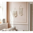 thumbnail image 4 of 2 Pcs Macrame Wall Hanging Art Woven Wall Decor Boho Home Chic Decoration for Apartment Bedroom Living Room Gallery, Small Size 13" L X 10" W and 16" L X 10" W, 4 of 7