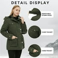 thumbnail image 5 of WenVen Women's Winter Jacket Windrproof Winter Coat Warm Puffer Jacket with Hood Green S, 5 of 8