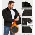 thumbnail image 6 of MANSDOUR Men's Winter Cotton Jacket Warm Cargo Work Jacket With Quilted Padded Lined Regular Fit Lapel Trucker Coat Black L, 6 of 8