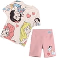 thumbnail image 5 of Disney Princess Girls Graphic T-Shirt and Bike Shorts Set, 2-Piece, Sizes 4-16, Multi, 7-8, 5 of 9