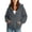 Dark Gray, variant on Women Hoodies Oversized Wrap V-Neck Hoodie Long Sleeve Drop Shoulder Pullover Hooded Sweatshirt for Women with Kangaroo Pocket Cozy Relaxed Fit Casual Fall Winter Loungewear,S-XXL