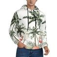 thumbnail image 2 of Fotbe Men's Hoodie with Flamingo Palm Trees Pattern - Kangaroo Pocket Pullover Hooded Sweatshirt, Perfect for Daily Wear, Travel, and Home-X-Large, 2 of 7