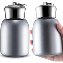 Wekvgz 2 Pcs Mini Stainless Steel Water Bottle 10oz Insulated Water Bottle Leakproof Travel Mug Portable Small Water Bottle for Home School Office Camping