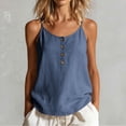 thumbnail image 2 of StSilkitty Camisole Décontractée pour Femmes Sans Manches à Col Rond avec Boutons, Bretelles Spaghetti, Débardeurs en Coton Légers et Doux, 2 of 9