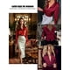 thumbnail image 2 of Blusa HOTOUCH de seda de satén rojo vino con cuello en V y manga larga para mujer, 2 of 7