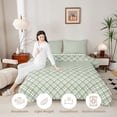 thumbnail image 3 of Manfei Classic Plaid Queen Comforter Set,Vintage Checkered Comforter Sets Queen,Gray Green,Reversible,3pcs,1 Comforter and 2 Pillowcases,3pcs,1 Comforter and 2 Pillowcases, 3 of 7
