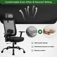 thumbnail image 3 of Walsunny Ergonomic Mesh Office Chair with Adjustable Headrest, Breathable High Back Mesh Computer Desk Chair with 360°Swivel Rolling Wheels, suitable for Home Office Workspace, Black, 3 of 9
