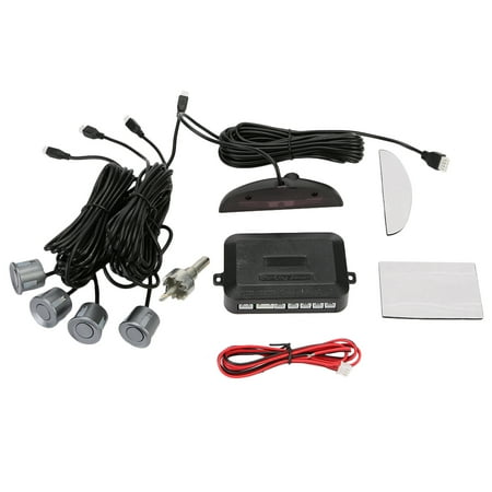 Ultrasonic Sensor Car TKOOFN Highly Sensitive Buzzer Safety Alert Car Reverse Back Up Radar System (4 Ultrasonic Parking Sensors +LED Display) ()