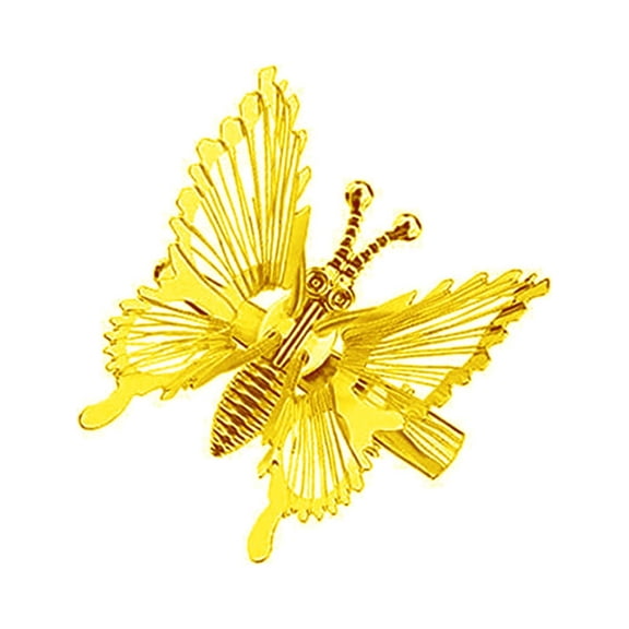 CXHEGBEJ 3D Butterfly Shape Hair Clip for Women, Metal Hairpin Grab Clip Hair Barrettes Jaw Clips Clamps Headwear Hair Styling Accessories for Female Gold*1