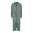 thumbnail image 5 of Kaemgyyd Robe for Women Fall Winter Warm Zipper Bathrobe Ribbed Long Sleeves Full Length Loungewear Sleepwear with Pockets, 5 of 6