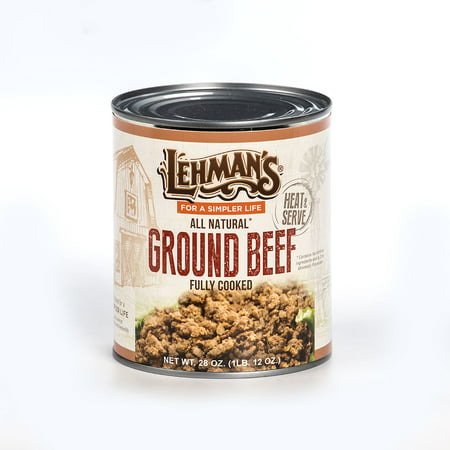 Lehman's Canned Ground Beef (Case of Twelve 28oz (Best Quality Ground Beef)
