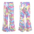 thumbnail image 3 of Xnihocha Kids Boys Girls Glitter Sequins Jazz Hip Hop Dance Flare Pants Bell Bottoms Disco Trousers Colorful 2-3, 3 of 7