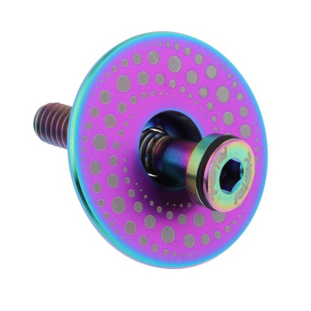 Sonducket Kit de cubierta de manillar de bicicleta de titanio RISK Tornillo de cubierta de dirección Ciclismo Multicolor Vía Láctea