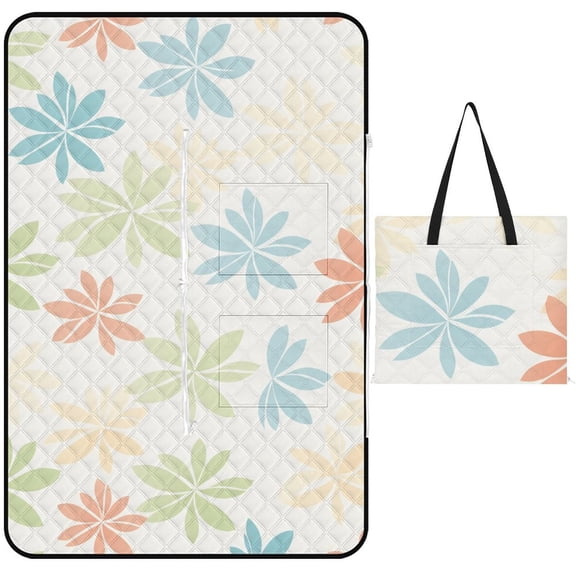 Colorful Floral Bohemia Waterproof Picnic Blanket with Foldable Zipper, Suitable for Outdoor Use, Suitable for Travel, Camping, Beaches, Parks, Grasslands, Picnic Blanket Accessories