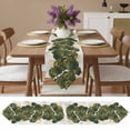 thumbnail image 7 of Table Runners 36 Inches Long, Ginkgo Leaves Cotton Linen Kitchen Dining Coffee Table Runner for Party Home Decor, Marble Modern Abstract Art Green Golden Tabletop Dresser Scarves Runner 13x36 Inch, 7 of 7