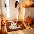 thumbnail image 7 of Halloween Ghost Walking Puppies Shaggy Doormat, Cute Ghost Dog Decorative Floor Rug, Non Slip Fluffy Bath Mat, for Entryway, Bathroom, Fall Farmhouse Home Decor, 7 of 7