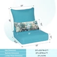 thumbnail image 4 of Aoodor 23" x 26" Patio Chair Cushions Set, Memory Foam Outdoor Deep Seat Cushions (1 Seat, 1 Back, 1 Lumbar Pillow) - Blue, 4 of 8