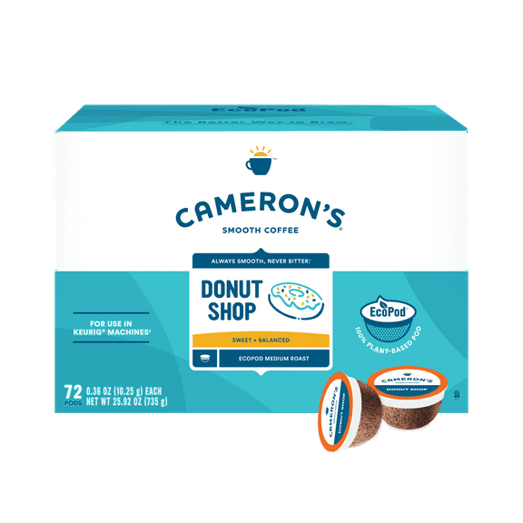 Cameron's Coffee Donut Shop Medium Roast Coffee EcoPods - 72 ct