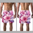thumbnail image 3 of luoweisi Men's Beach Shorts Quick Dry Swim Trunks with Mesh Lining Art Flowers XL, 3 of 5