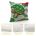 thumbnail image 4 of YINGXI  Throw Pillow Cover Christmas&nbsp;Turtle with Seasons Greetings Cotton Linen Cushion Cover Square  20x20in, 4 of 5