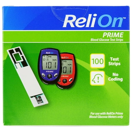 ReliOn Prime Blood Glucose Test Strips, 100 Ct