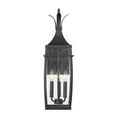 thumbnail image 3 of Matte Black Three Light Outdoor Wall Lantern from the Montpelier Collection, 3 of 5