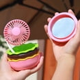 thumbnail image 4 of Mini Ventilador Recargable 500 MAh Ventilador de Escritorio Multifunción con Forma de Hamburguesa 3 Velocidades Incluido Espejo Ventilador Universal,B, 4 of 8