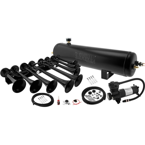 Vixen Horns OCTOPOD Train Horn Kit for Trucks/Car/Semi. Complete Onboard System- 200psi Air Compressor, 3 Gallon Aluminum Tank, 8 Trumpets.Super Loud dB.Fits Vehicles like Pickup/Jeep VXO4830AB/8124XB