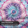 thumbnail image 3 of Blue Pink Bohemian Round Tablecloth 60 Inch Mandala Boho Indian Floral Geometric Washable Wrinkle Stain-Resistant Table Cloth Polyester Table Cover for Kitchen Dinning Party Holiday, 3 of 5