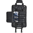 thumbnail image 3 of Speedway Motors Black Canvas Roll-Up Tool Bag Organizer with Heavy-Duty Oxford Cloth, Six Zippered Pockets, Removable Small Pouches, Adjustable Straps & Carry Handle, 3 of 14