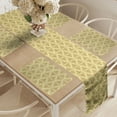 thumbnail image 2 of Ambesonne Damask Table Runner & Placemats, Victorian Vintage Royal, Placemat 4 pcs + Runner 16"x90", Pale Yellow and Amber, 2 of 2
