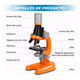 thumbnail image 3 of Juguete Microscopio Infantil 1200x Educativo naranja, 3 of 5