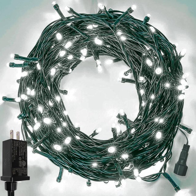 Luces navideñas YIQU de 10 m, 100 LED, color blanco frío, impermeable