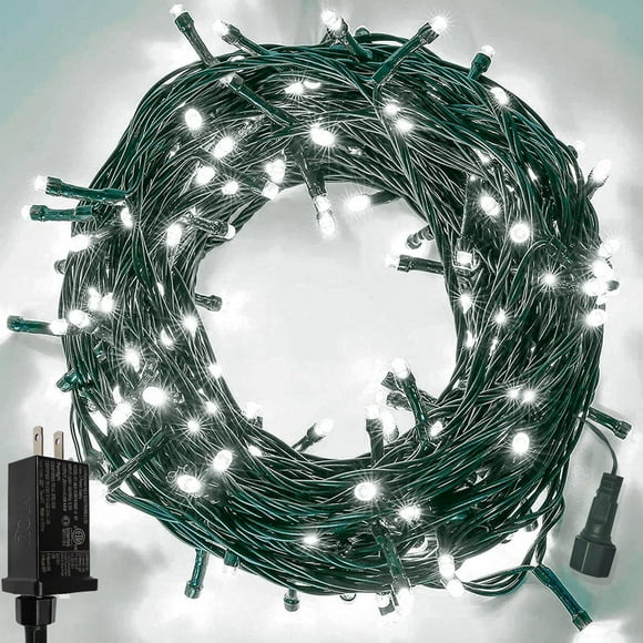 Luces navideñas YIQU de 10 m, 100 LED, color blanco frío, impermeable