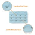 thumbnail image 4 of INSPIRE CHIC Women's 3 X 4 Hooks Bra Extender Extension Strap Bra Band Multi Color Light Blue, 4 of 5