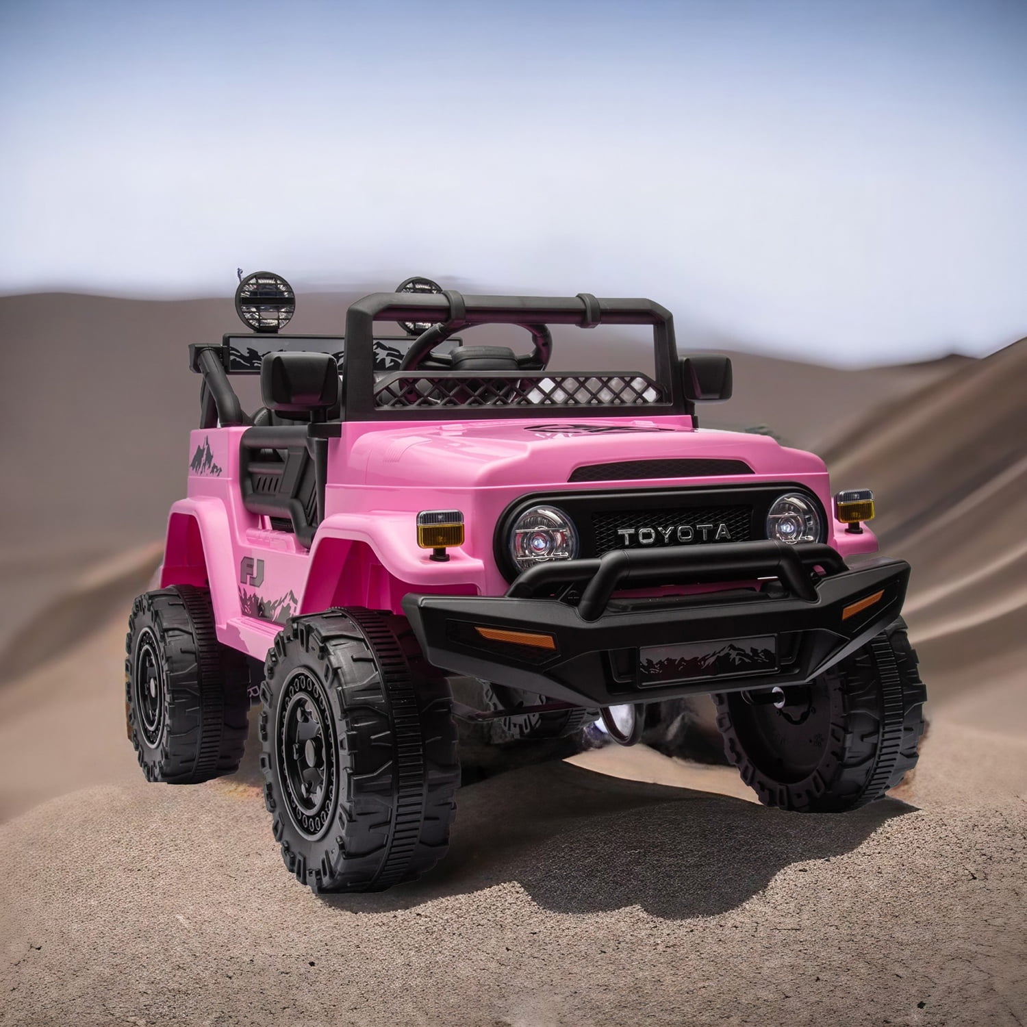CIPACHO Licensed TOYOTA FJ Cruiser 12 V Powered Ride On Car 2.4G with Parents Remote Control, Electric Car for Kids, Pink CIPACHO Licensed TOYOTA FJ Cruiser 12 V Powered Ride On Car 2.4G with Parents Remote Control, Electric Car for Kids, Pink