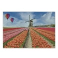 thumbnail image 1 of Netherlands Cutting Board, Landscape of Tulips Field Hot Air Balloons and Windmill Spring, Decorative Tempered Glass Cutting and Serving Board, in 3 Sizes, by Ambesonne, 1 of 2